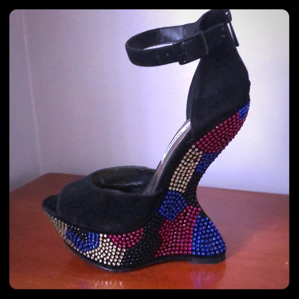 Steve Madden rhinestone platform heels
